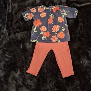 Carter's 2 piece baby girls12 month floral set